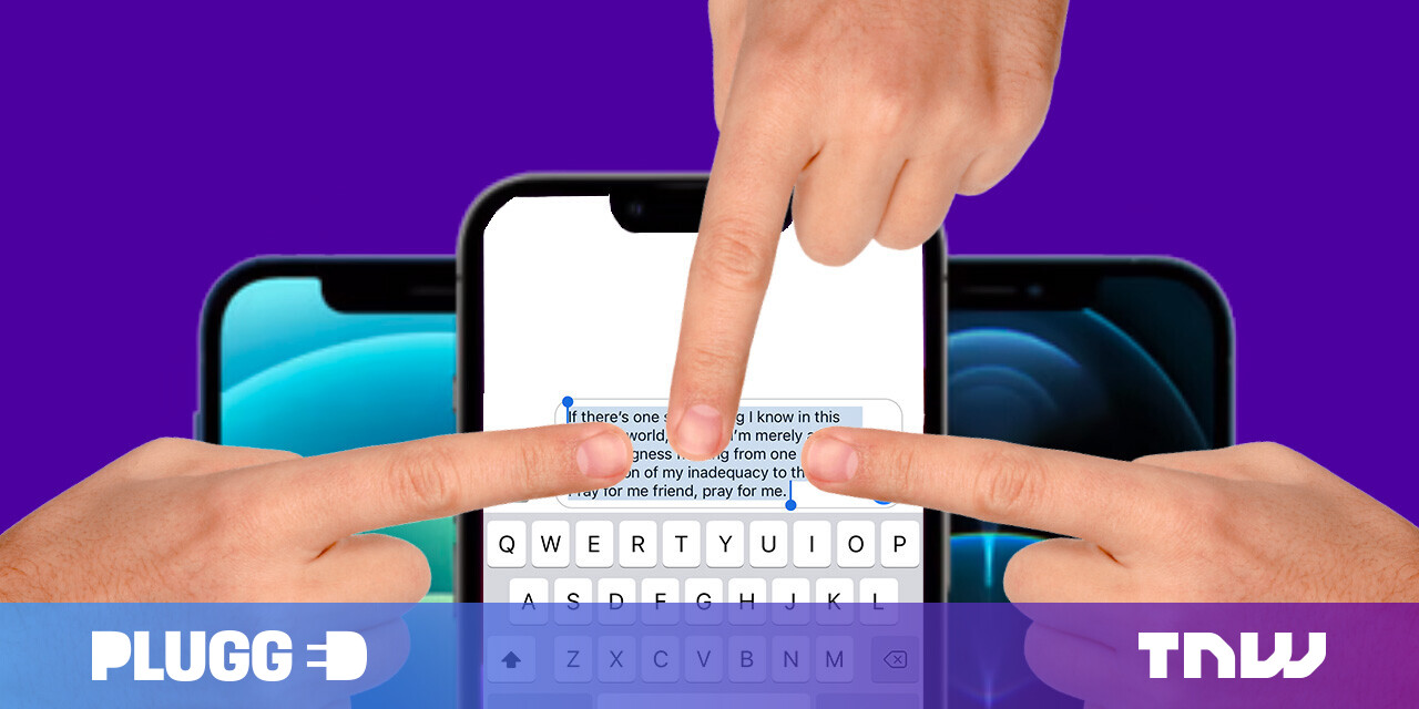Você pode selecionar todo o seu texto digitado tocando três vezes no iOS