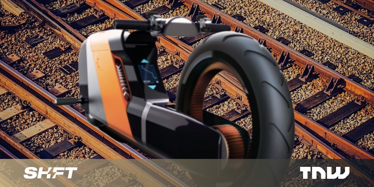 Esta motocicleta de aparência estranha pode andar em estradas e trilhos de trem Esta motocicleta de aparência estranha pode andar em estradas e trilhos de trem