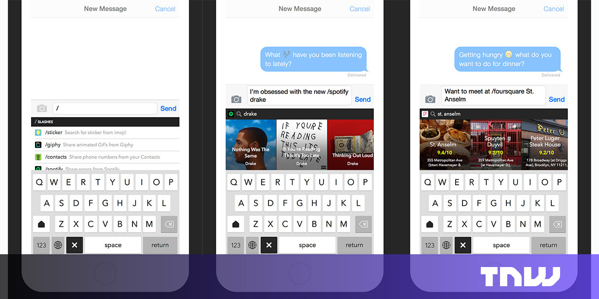 Slash Keyboard for iOS partners with popular Web services to share just about anything