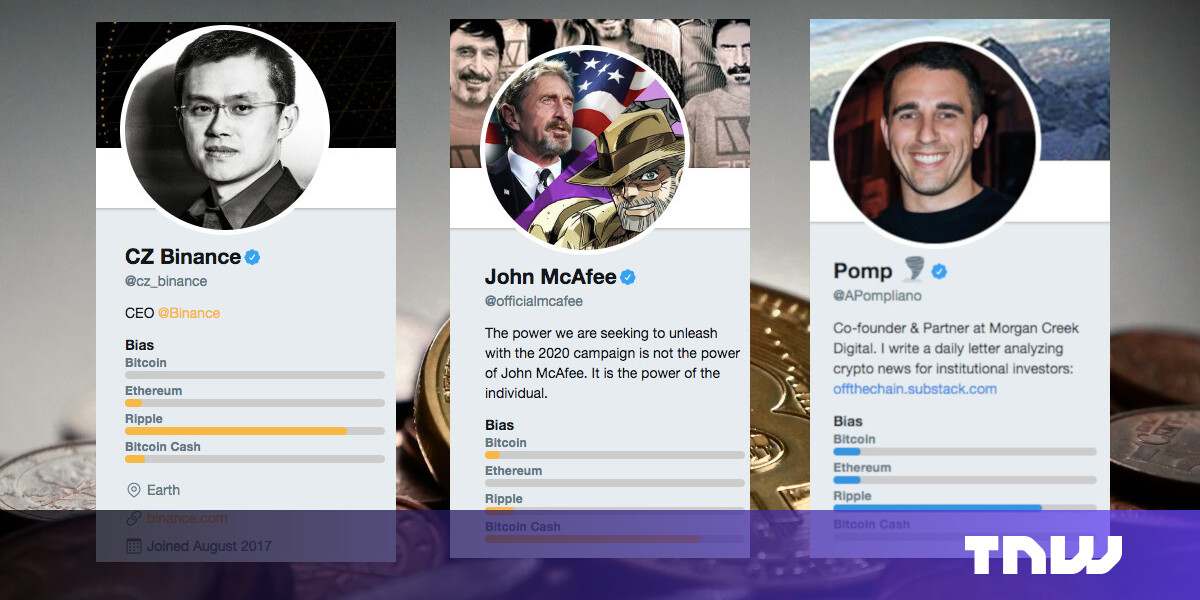 This app shows which cryptocurrency a user is most likely to shill on Twitter
