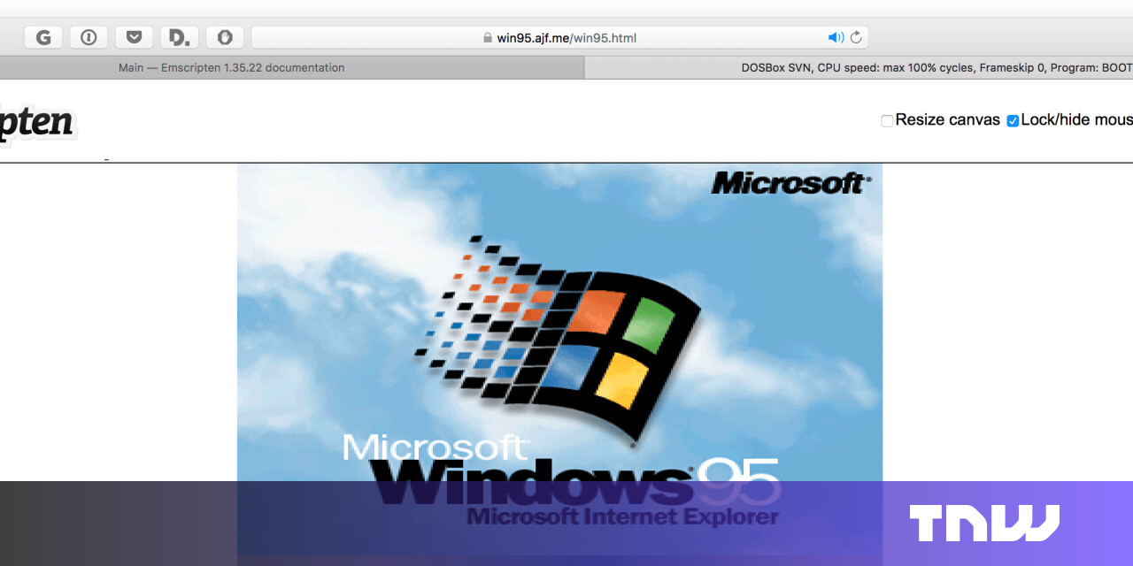 You've got to try Windows 95 right in your browser