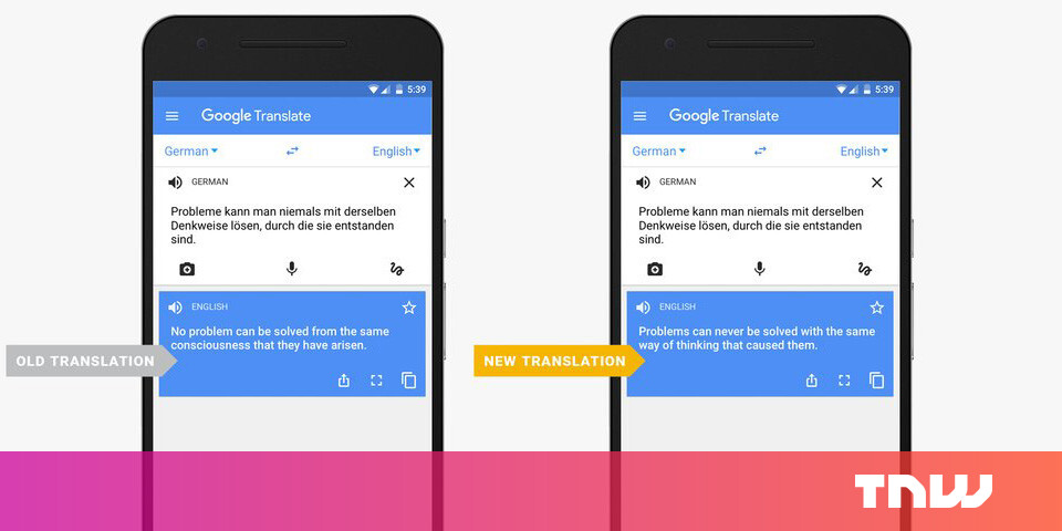 google translate now fares better with