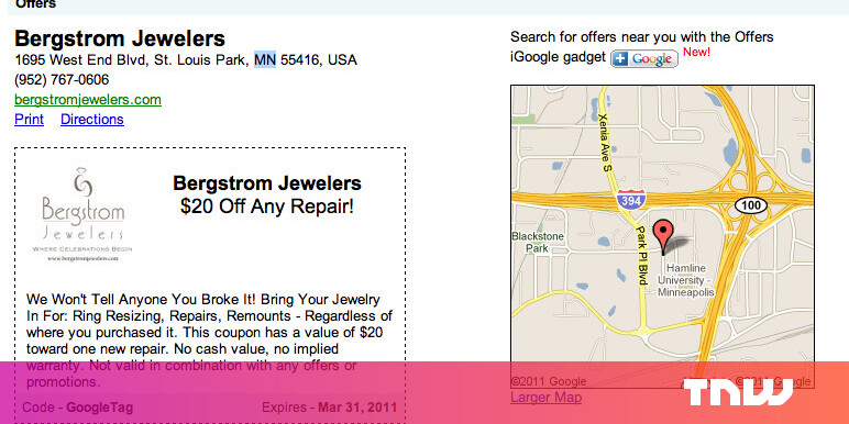 Google Offers Goes Live, Coupons Already Being Sent Via Email?