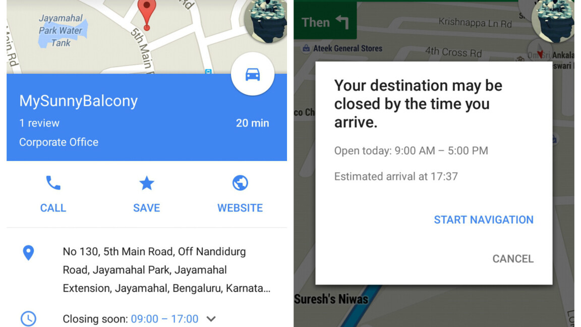 Google Maps latest update warns you if your destination will be closed