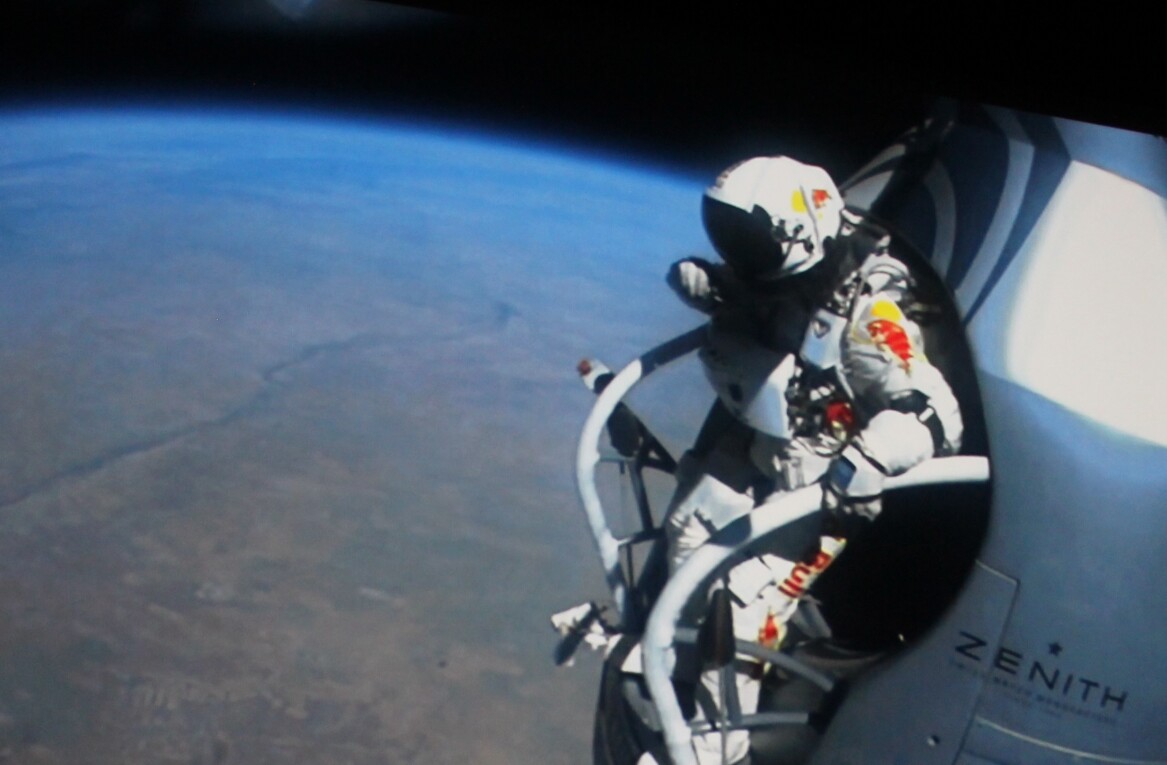 Watch Felix Baumgartner discuss his supersonic freefall from the edge of space [Video]