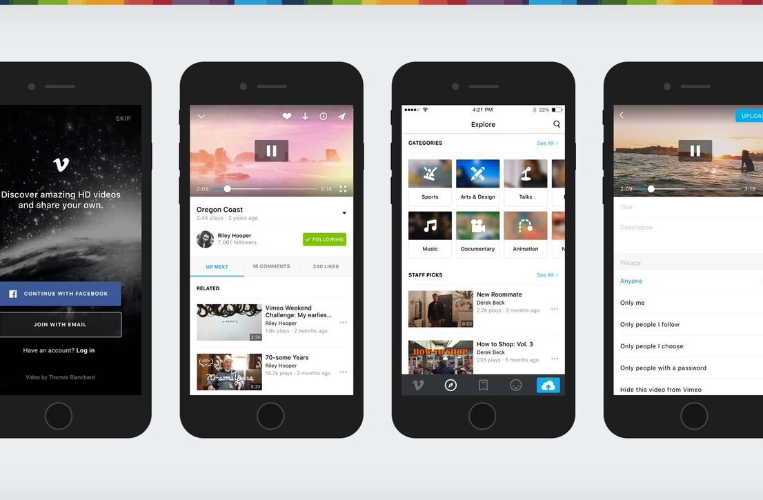 Vimeo for iOS has been totally redesigned and rebuilt using Swift