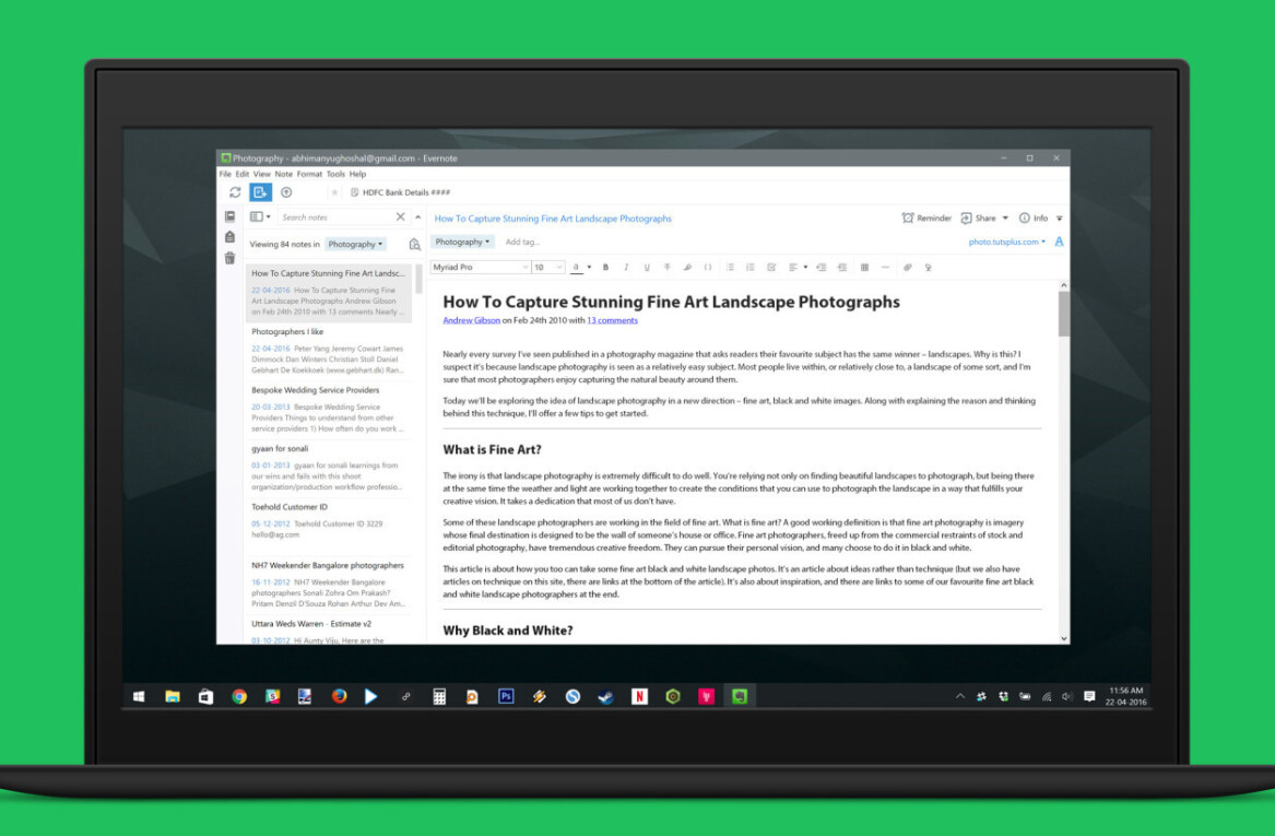 Evernote’s Windows app gets a much-needed makeover