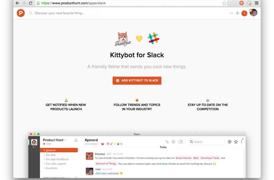 Product Hunt joins the automation game with its first Slack-based bot