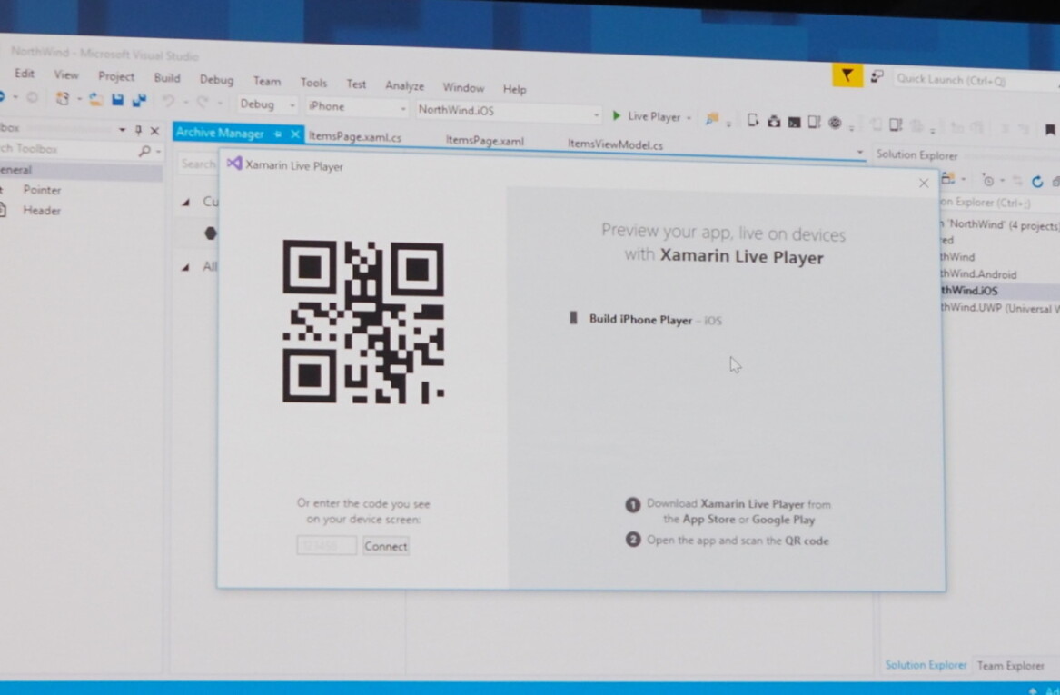 Xamarin Live Player makes debugging mobile apps as easy as scanning a QR code