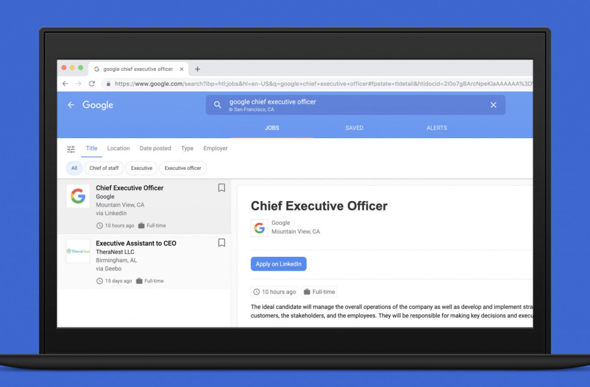 LinkedIn fixed a flaw that let someone post a job opening for Google’s CEO position