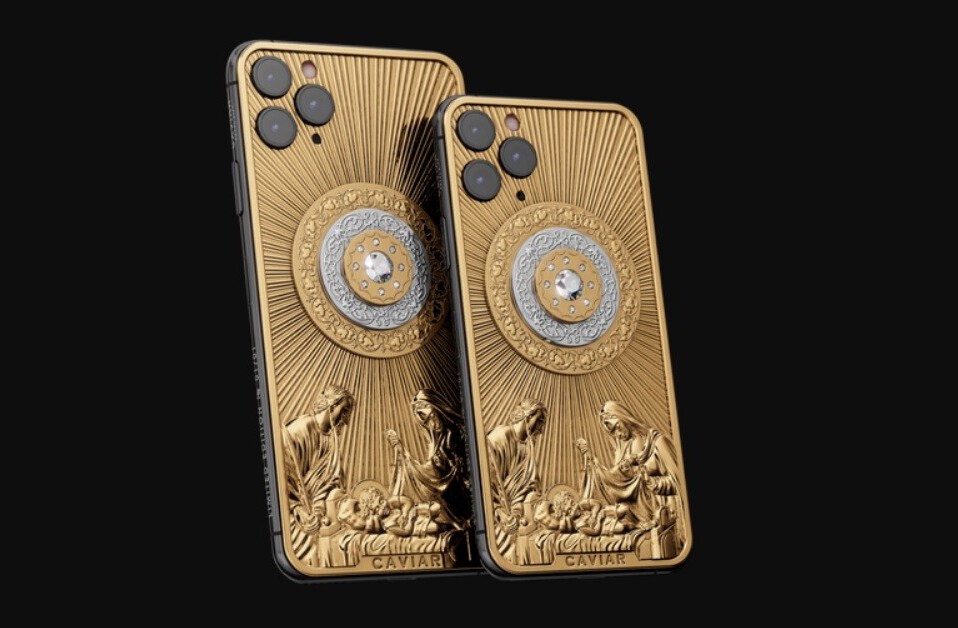 This gold-and-diamond-encrusted Jesus phone is the absolute most