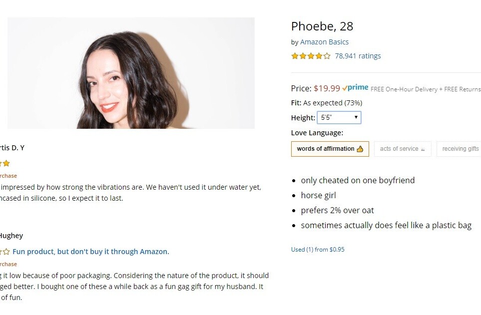 This Amazon parody dating site is hilarious… and also kind of creepy
