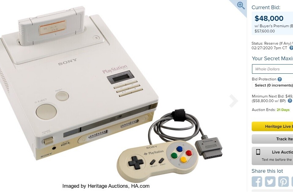 The legendary Nintendo PlayStation is on auction, and it’s already at $48K (Update: Now at $360K)