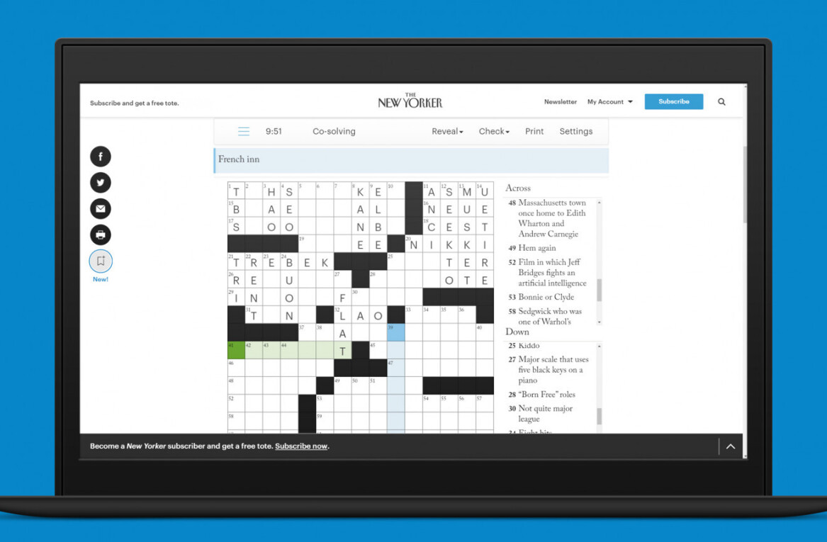 The New Yorker’s crossword now has a co-op mode and it’s bloody addictive
