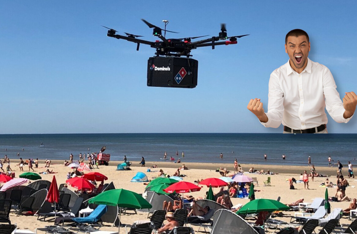 Domino’s delivers pizza by drone to Dutch beach — but it was just a trial