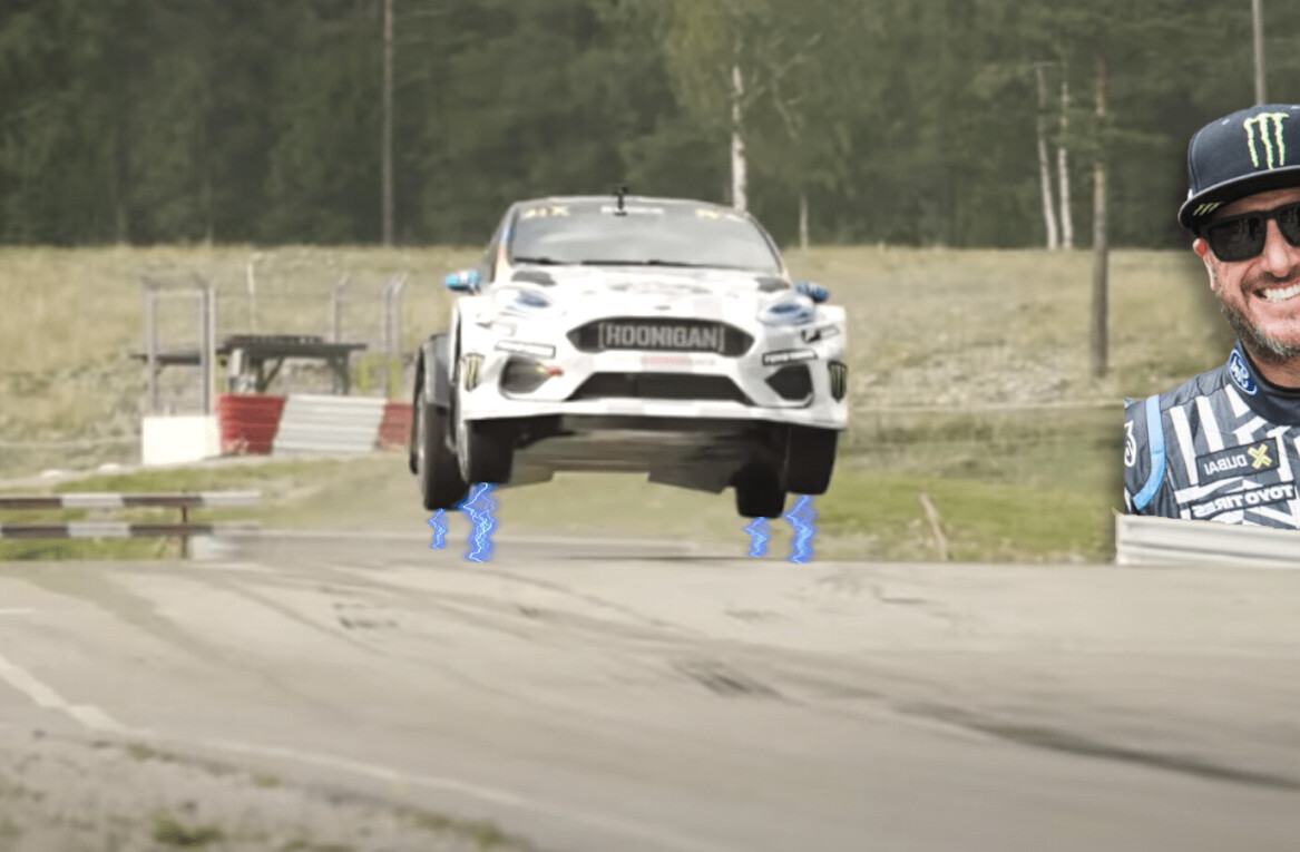 Watch Ken Block tear it up in an all-electric Rallycross car