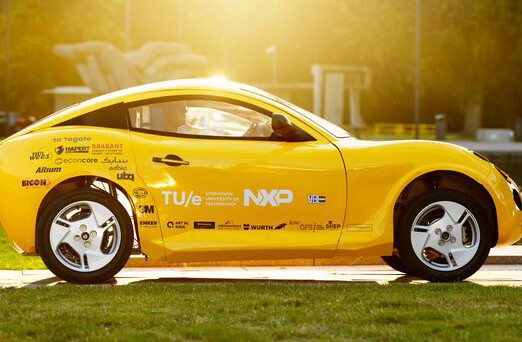 This adorable little electric car is made of trash
