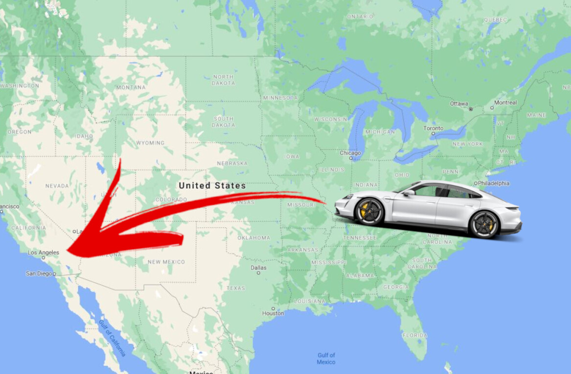 Porsche Taycan dethrones Tesla Model 3 as the fastest EV to cross the USA