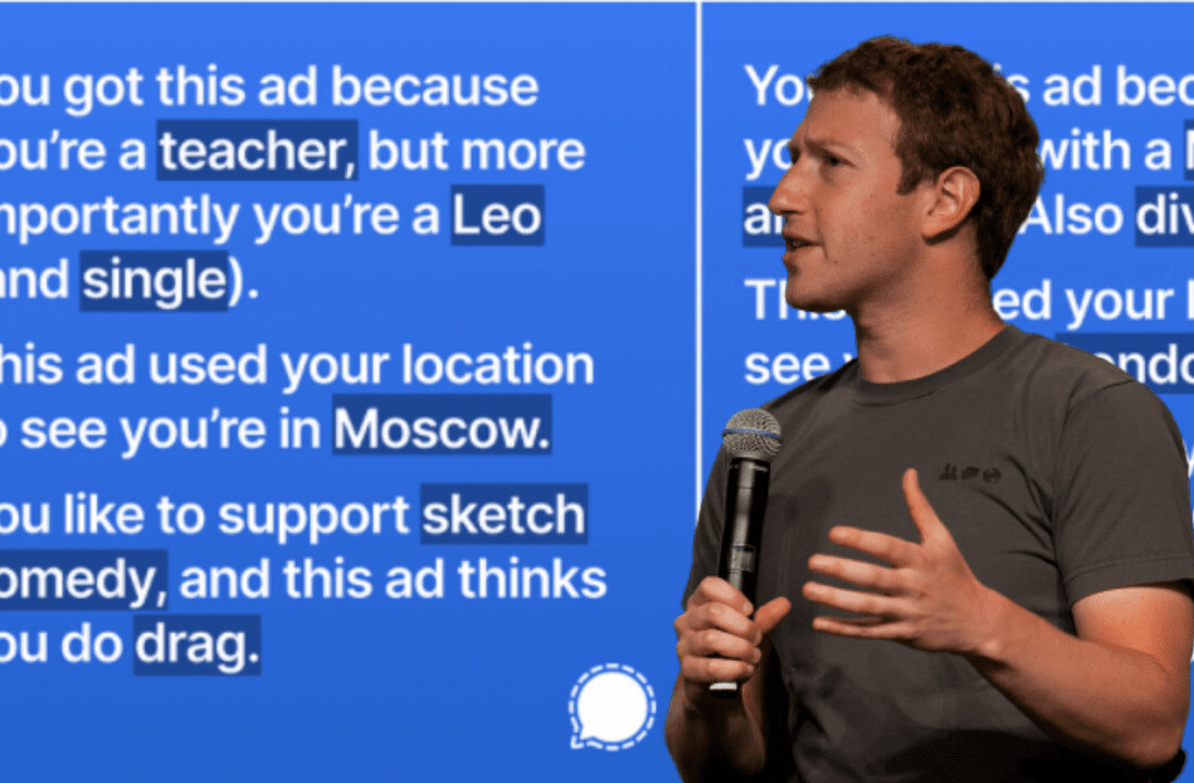 Signal’s smartass ad exposes Facebook’s creepy data collection
