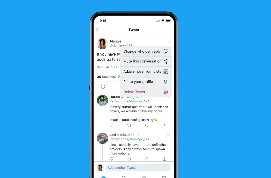Twitter will now let you limit replies to a tweet after you’ve posted it