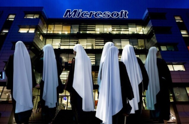 Who are the nuns taking on Microsoft?