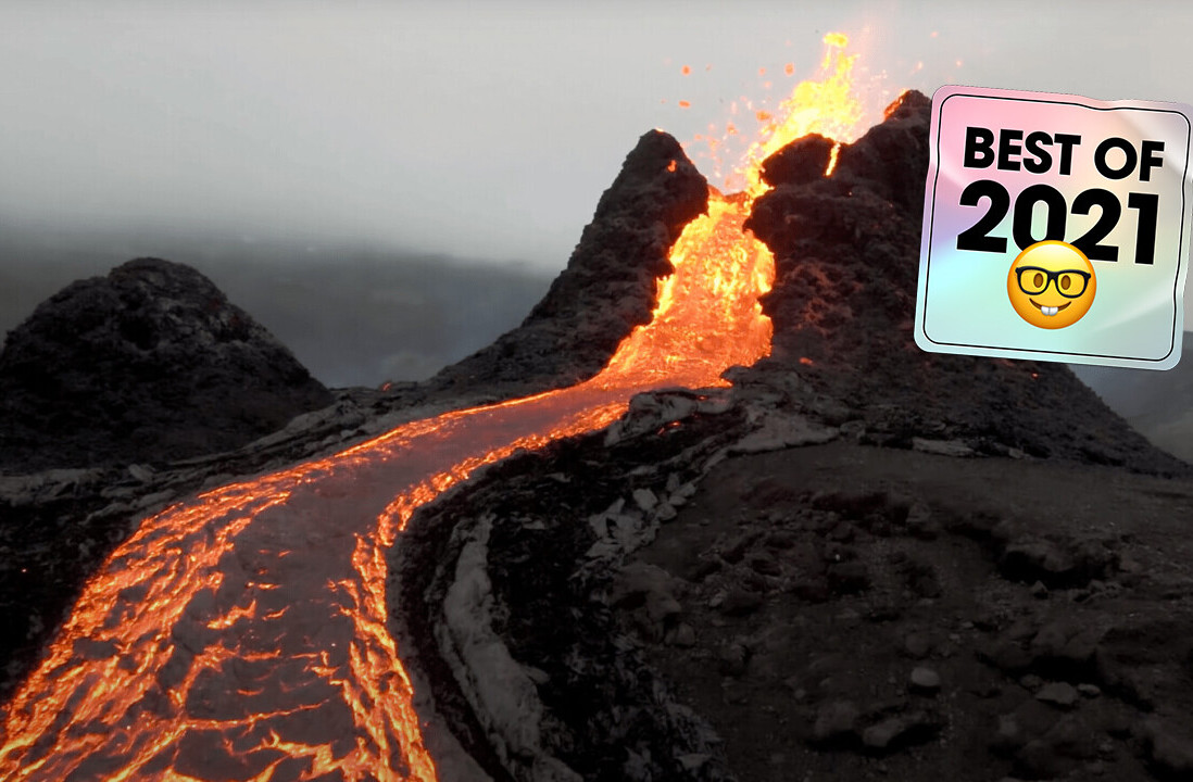 Take 15 seconds of your time to watch a drone fly by an erupting volcano