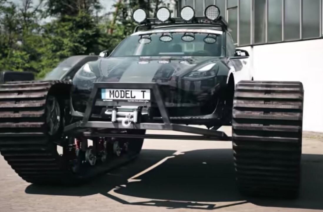 Watch this Tesla transform into a monstrous 6-ton tank