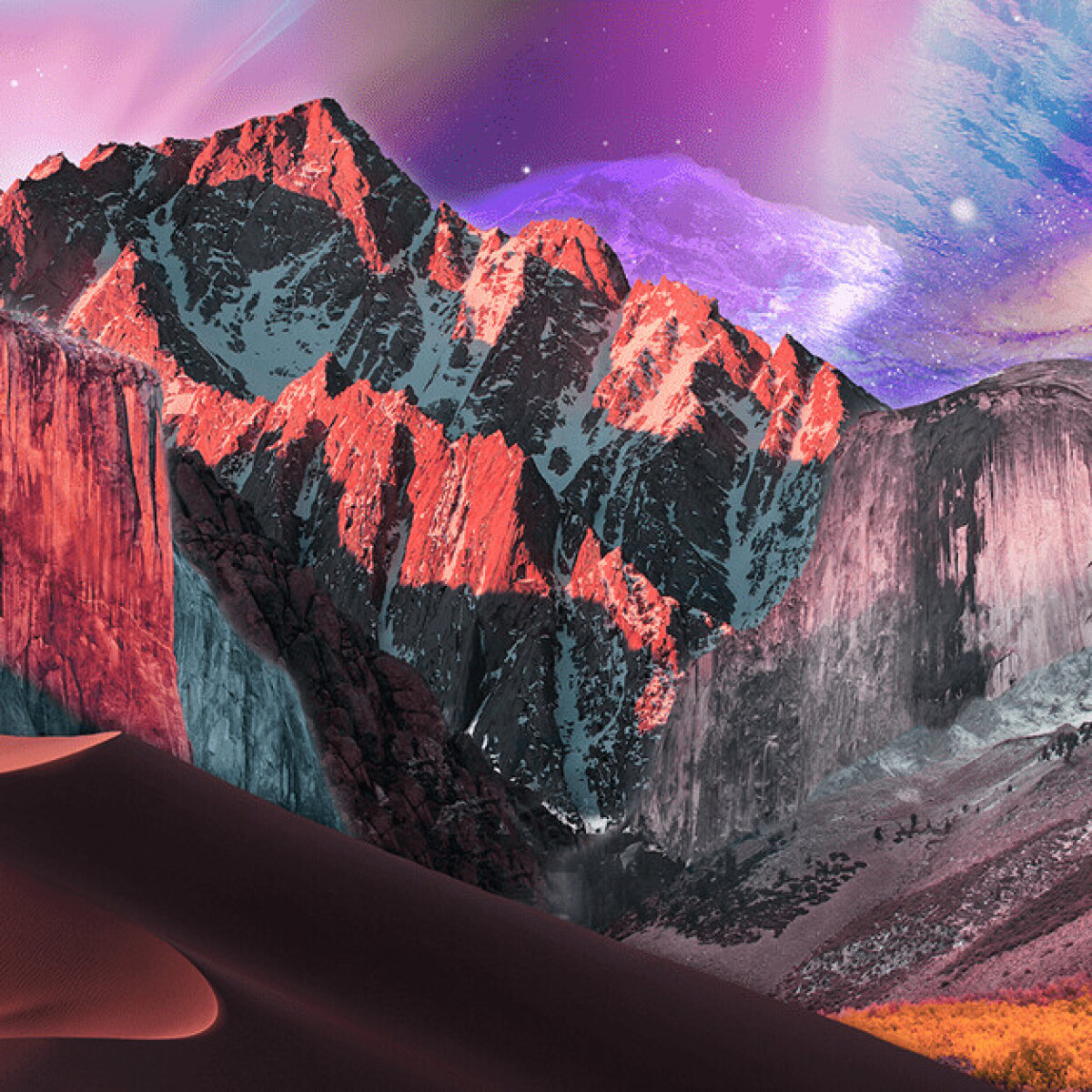 This genius combined every macOS 10 wallpaper into a psychedelic masterpiece