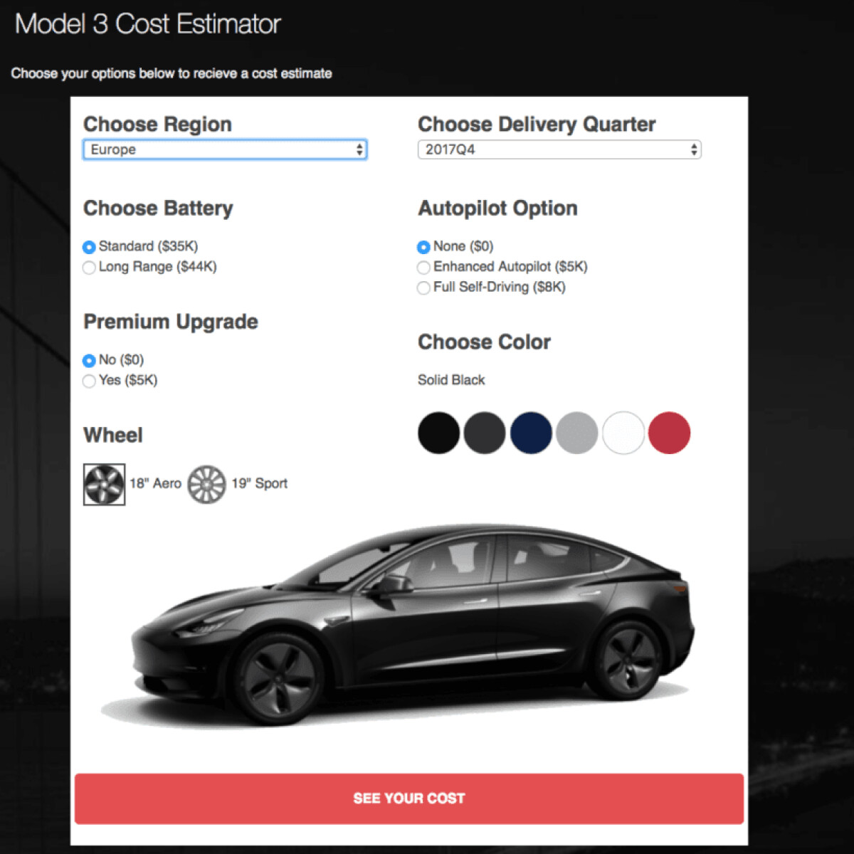 Tesla model 3 running cost calculator deals