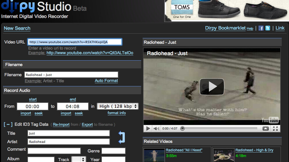 Dirpy, a Digital Video Recorder for the Internet