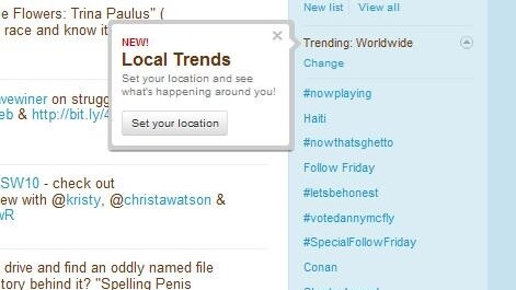 Twitter launches Trends for YOUR Area.