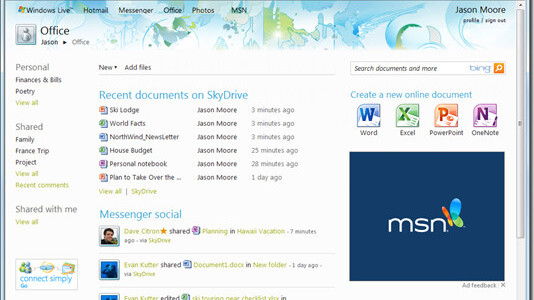 Microsoft Office hits the SkyDrive.  Cloud-based Office on the go.