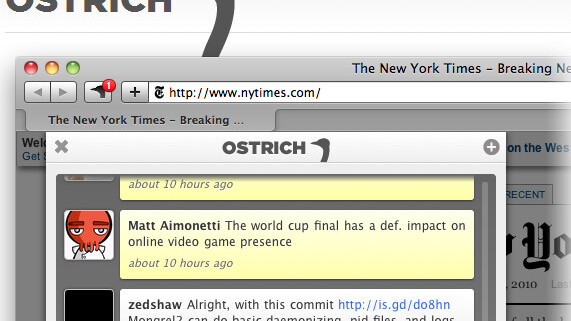 Safari’s first Twitter app, Ostrich, puts slick and simple into the forefront.