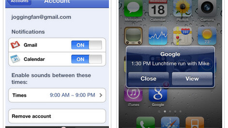 Gmail and Google Calendar push notifications come to the iPhone