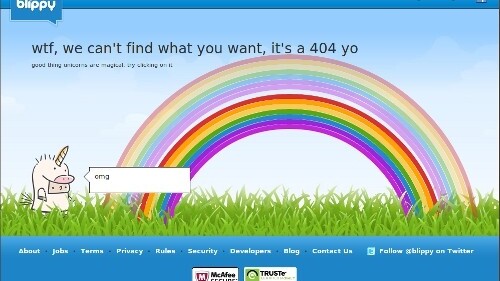 Blippy’s Awesome Double (no, TRIPLE!) Rainbow 404 Page