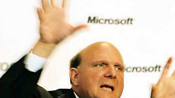 Watch Ballmer holler at the crowd before opening the new Microsoft store