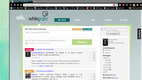 Try This: Whispurr. A New “Macro” Messaging Service.
