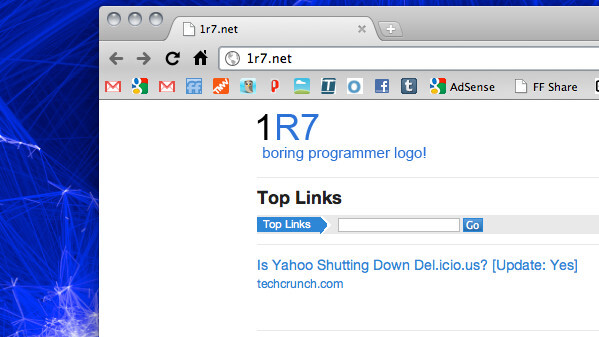 1R7: A tasty clone of Delicious, built in 24 hours.