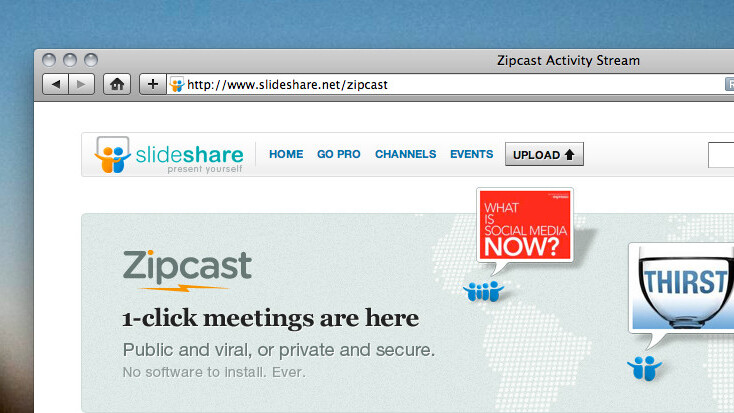 Zipcast: Your SlideShare just became a powerful web conference