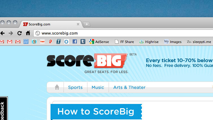 ScoreBig: Save big cash on unsold live event tickets [Invites]