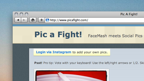Instagram meets FaceMash in Pic A Fight
