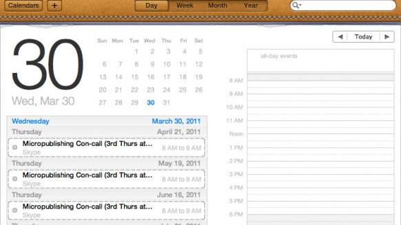 New OS X Lion developer preview reveals iCal overhaul