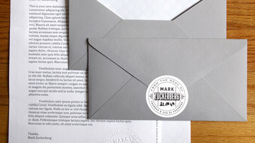 Mark Zuckerberg has his own personalized stationery, designed in house. We’ve got pictures.