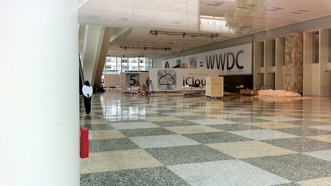 Spy shots from the setup of Apple’s WWDC.