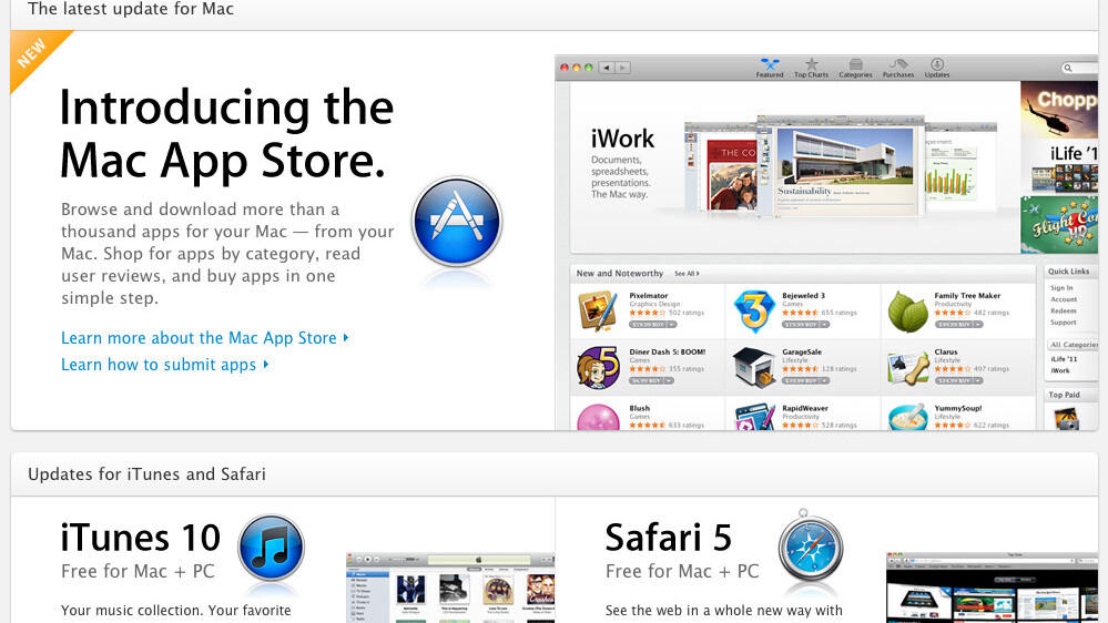 The Mac App Store claims its next victim, the Software Downloads page