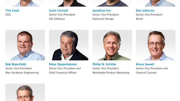Apple posts new official executive organization chart