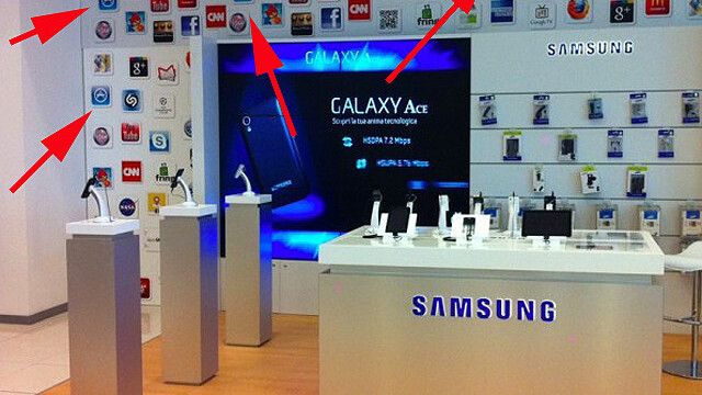 Who copies who? Samsung store display re-uses Apple icons