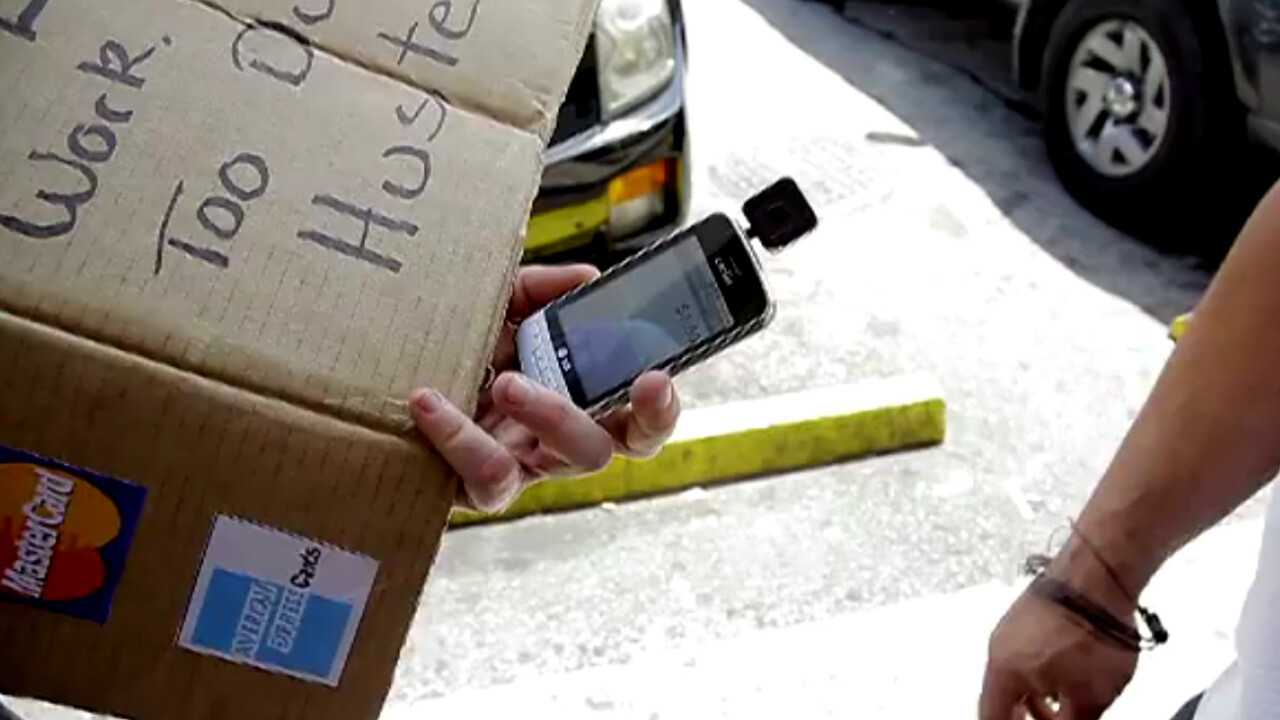 Homeless Guy makes more money using Square and mobile payments