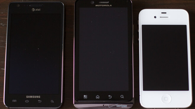 A practical comparison of the Apple iPhone 4S, Samsung Galaxy S II and Motorola Droid Bionic