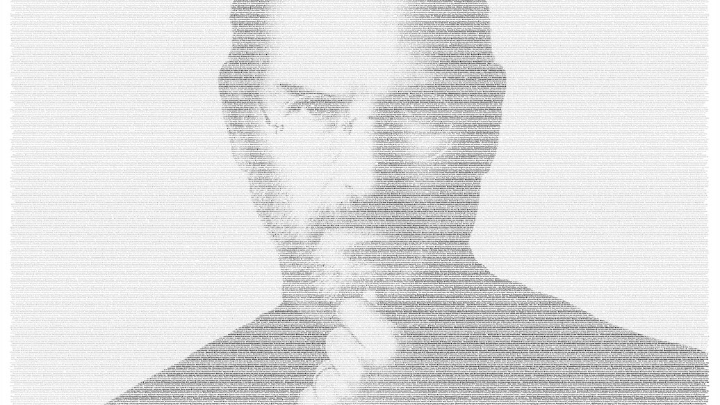 Beautiful: Public #thankyousteve Tweets visualised into a giant Steve Jobs poster